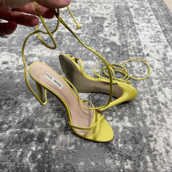 Steve Madden Yellow Lace Up Heels - Picture 5 of 7